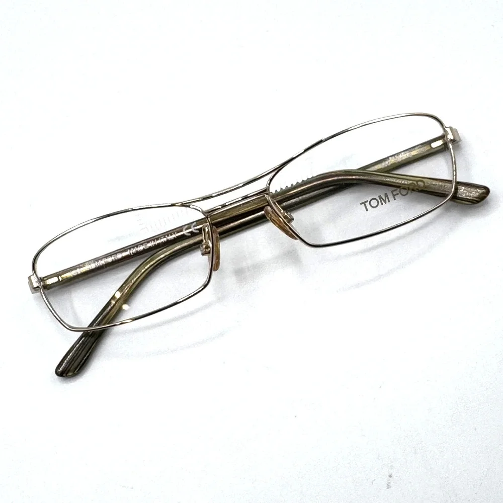 Tom Ford Eyeglasses Frame TF5024 255 Gold Square Metal New Authentic 52-16-130